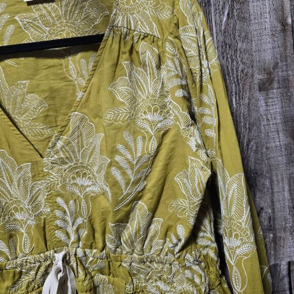 Spartina 449 Loretta Blouse Calm Waters Schiffli Green Top - Picture 3 of 6